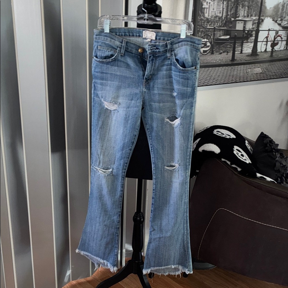Current Elliot Distressed Blue Jeans